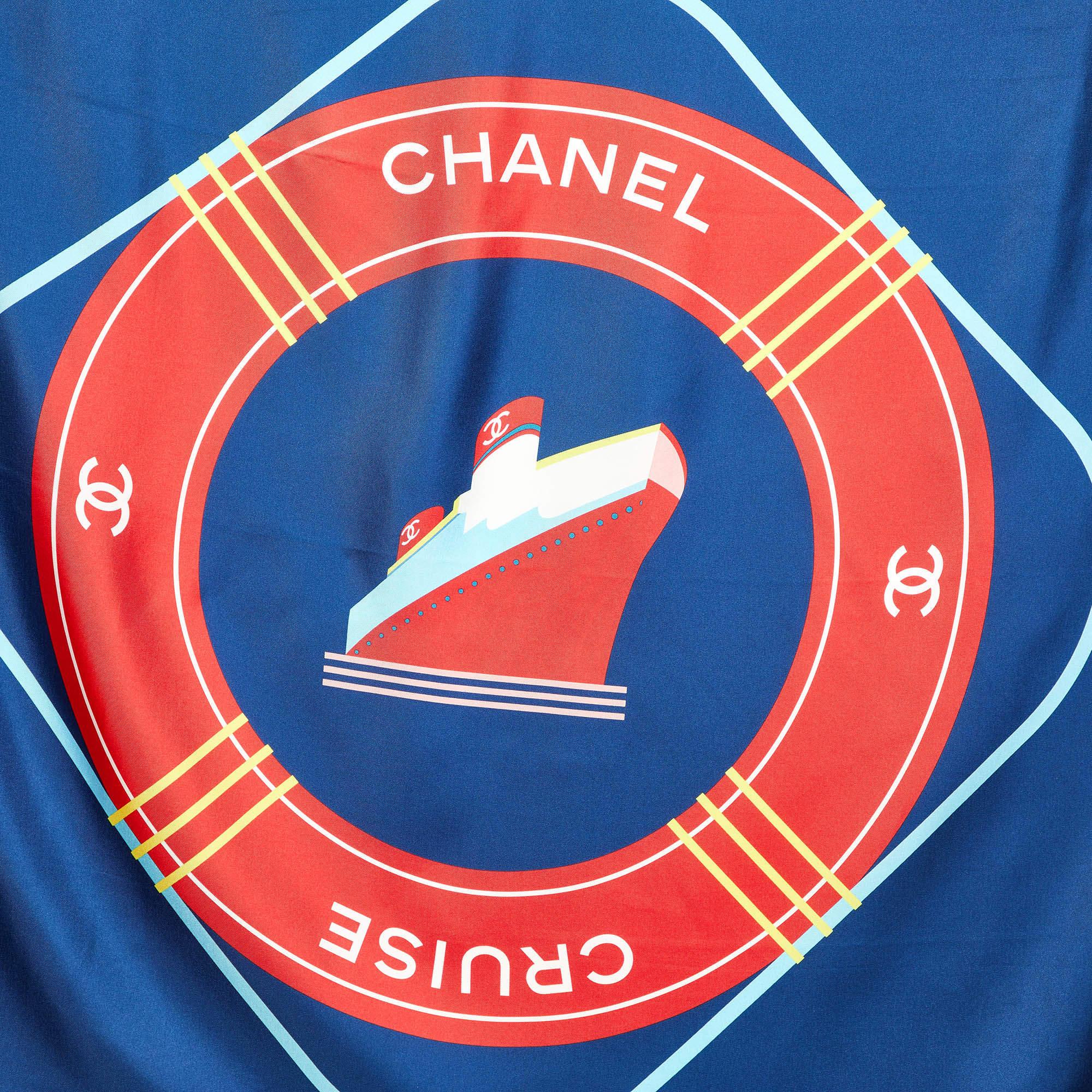 The perfect punctuation to your stylish look will be this Chanel scarf It has been stitched using soft materials in a versatile shade and adorned with signature accents for a luxe touch. Wrap it around your neck to accessorize the chic way