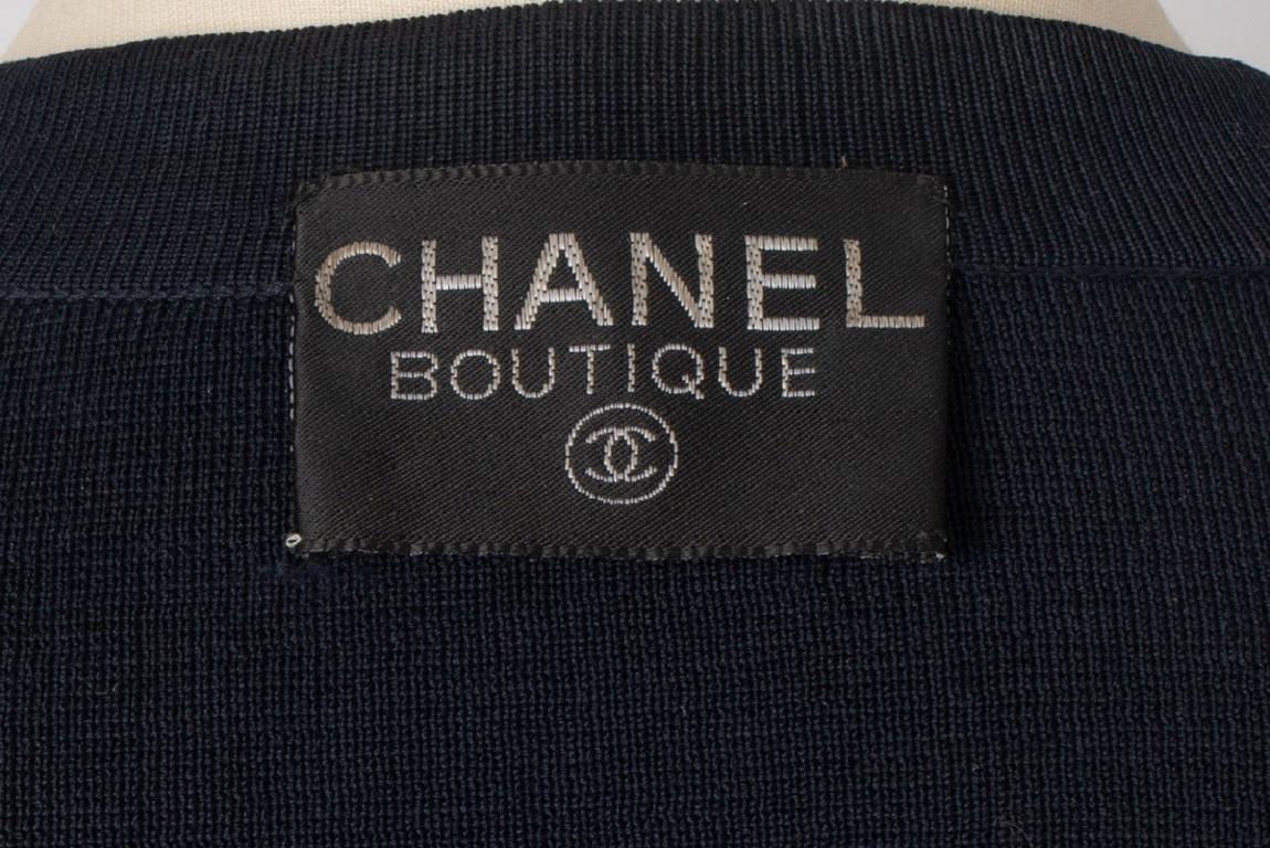 Chanel Navy-Blue Mesh Cardigan Top 3