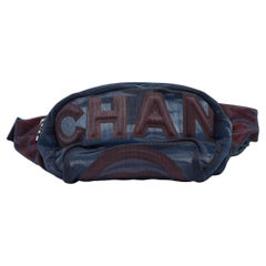 Chanel Navy Blue Mesh Nylon CC Waist Bag