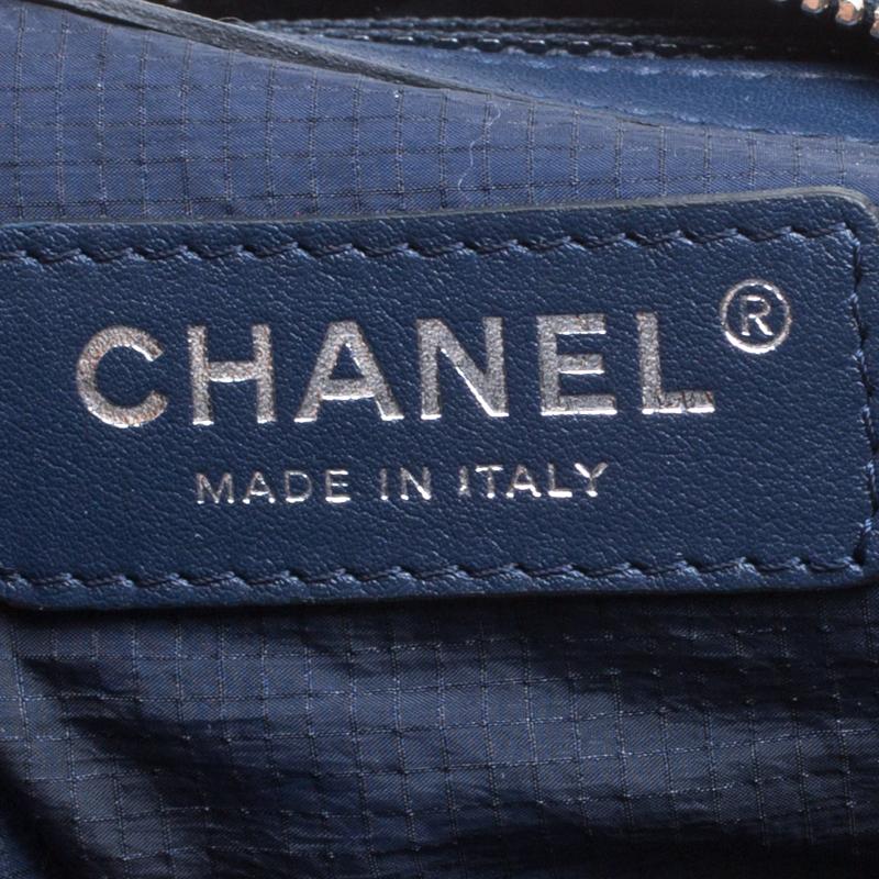 Chanel Navy Blue Nylon Sport Line Front Zip Weekender Travel Bag 3