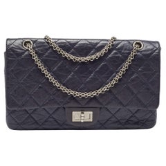 Chanel Navy Blue Quilted Aged Leather 227 Reissue 2.55 Flap Bag
