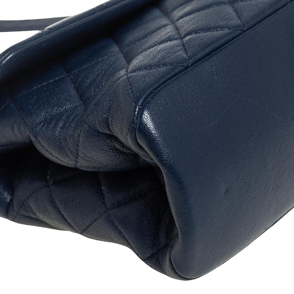 Chanel Marineblau Gestepptes Leder 31 Rue Cambon Klappe Tasche 6
