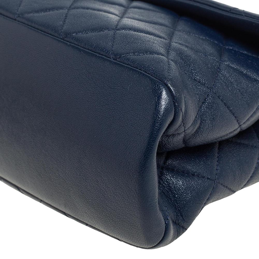 Chanel Marineblau Gestepptes Leder 31 Rue Cambon Klappe Tasche 7