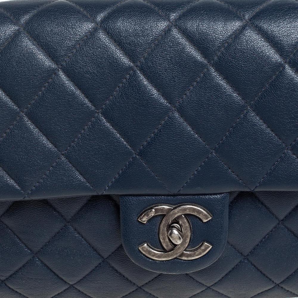 Chanel Navy Blue Quilted Leather 31 Rue Cambon Flap Bag 5