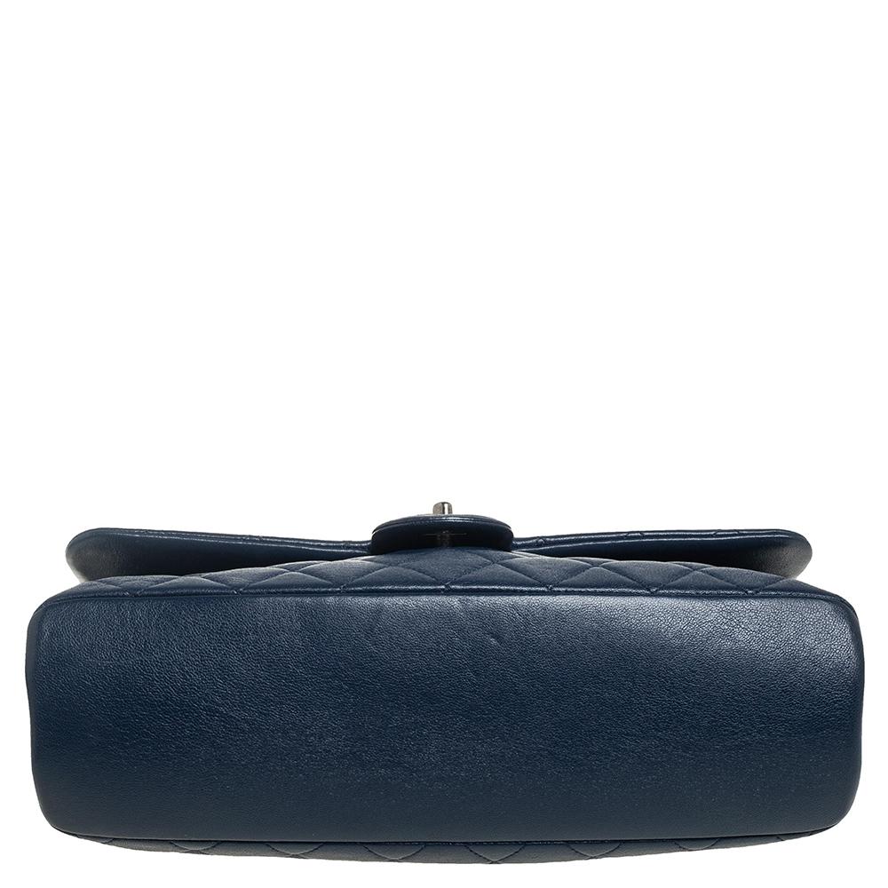 Chanel Marineblau Gestepptes Leder 31 Rue Cambon Klappe Tasche 3