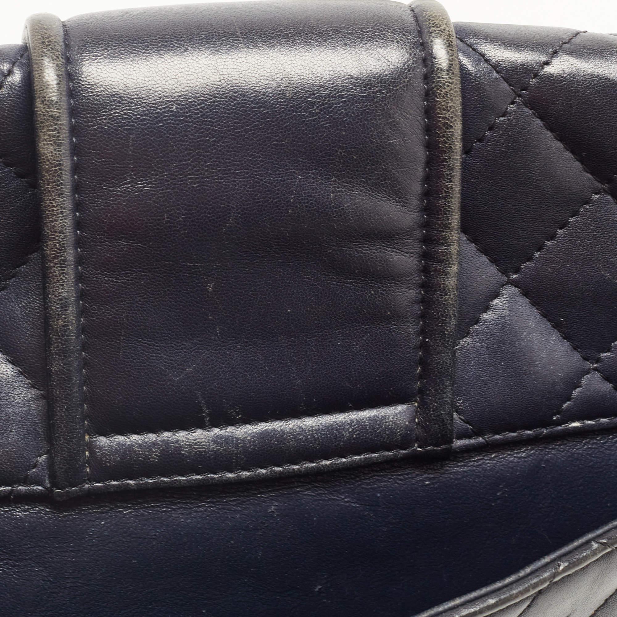 Chanel Navy Blue Quilted Leather Elementary Chic Flap Bag 4
