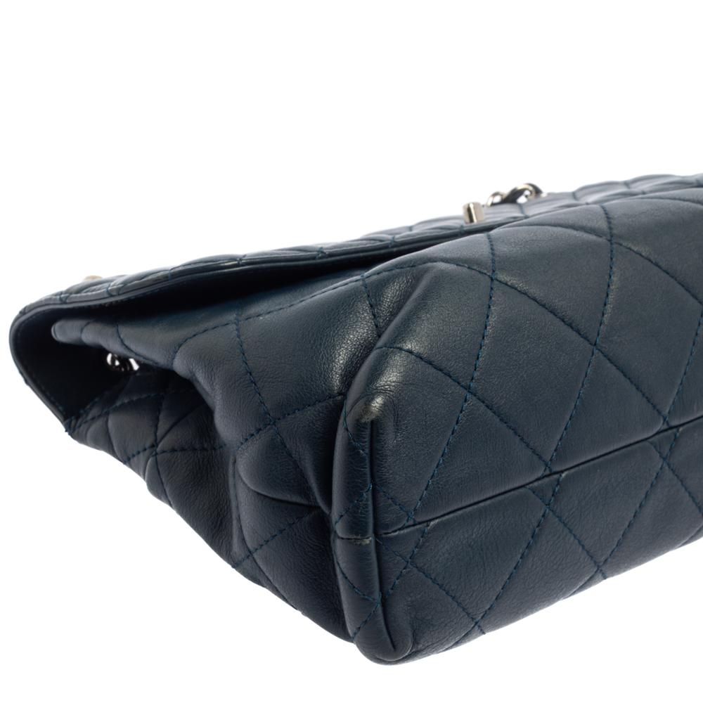 Chanel Navy Blue Quilted Leather In-The-Business Flap Bag 9