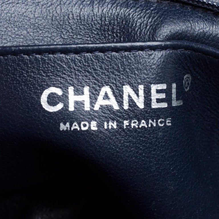 Chanel Navy Blue Quilted Leather Mini Classic Flap Bag at 1stDibs