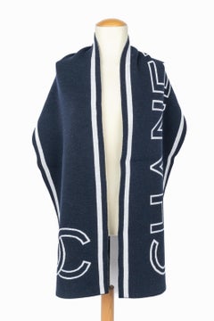 Chanel navy blue scarf