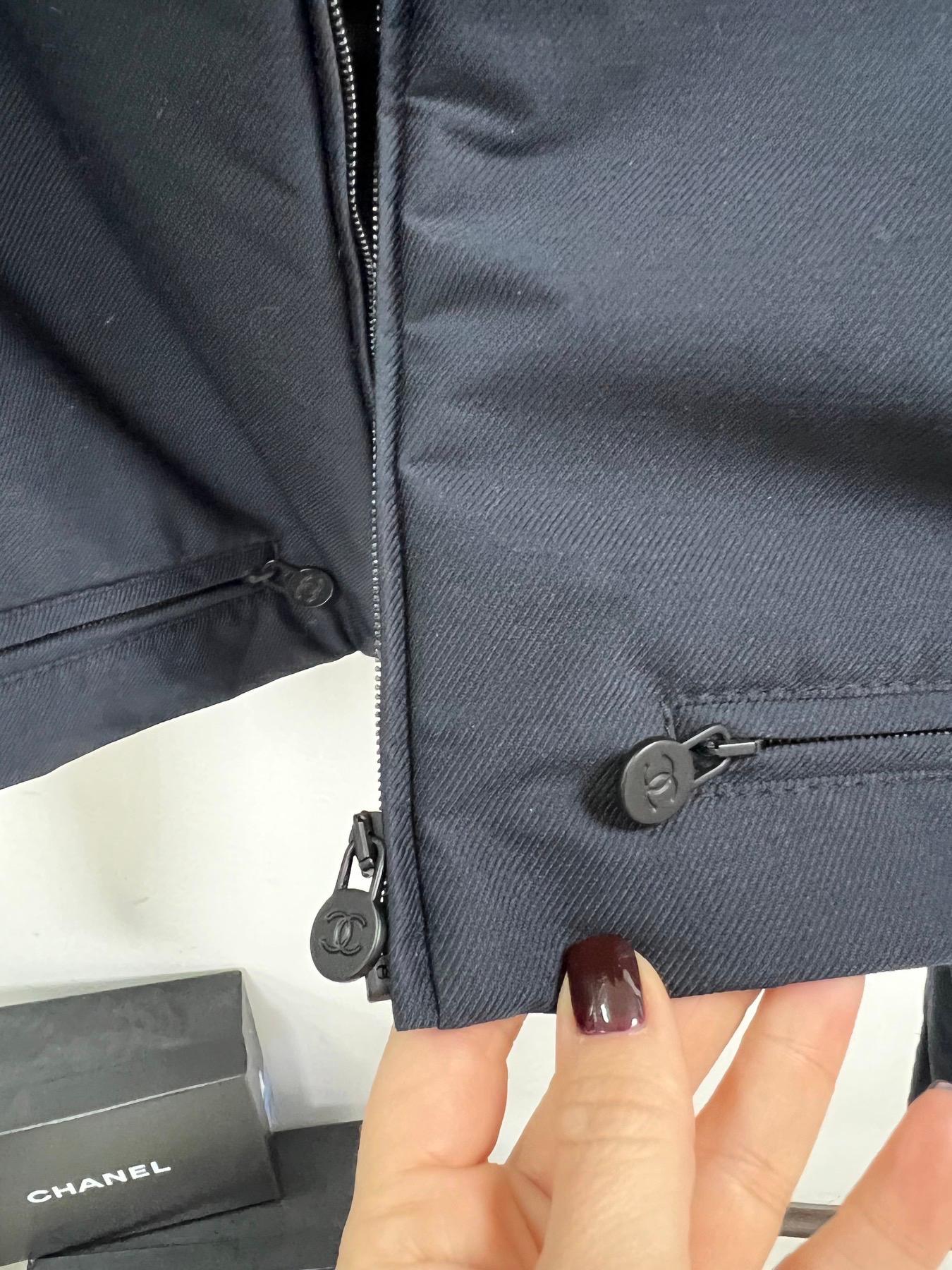 Chanel Navy Blue Short Jacket Vest For Sale 2