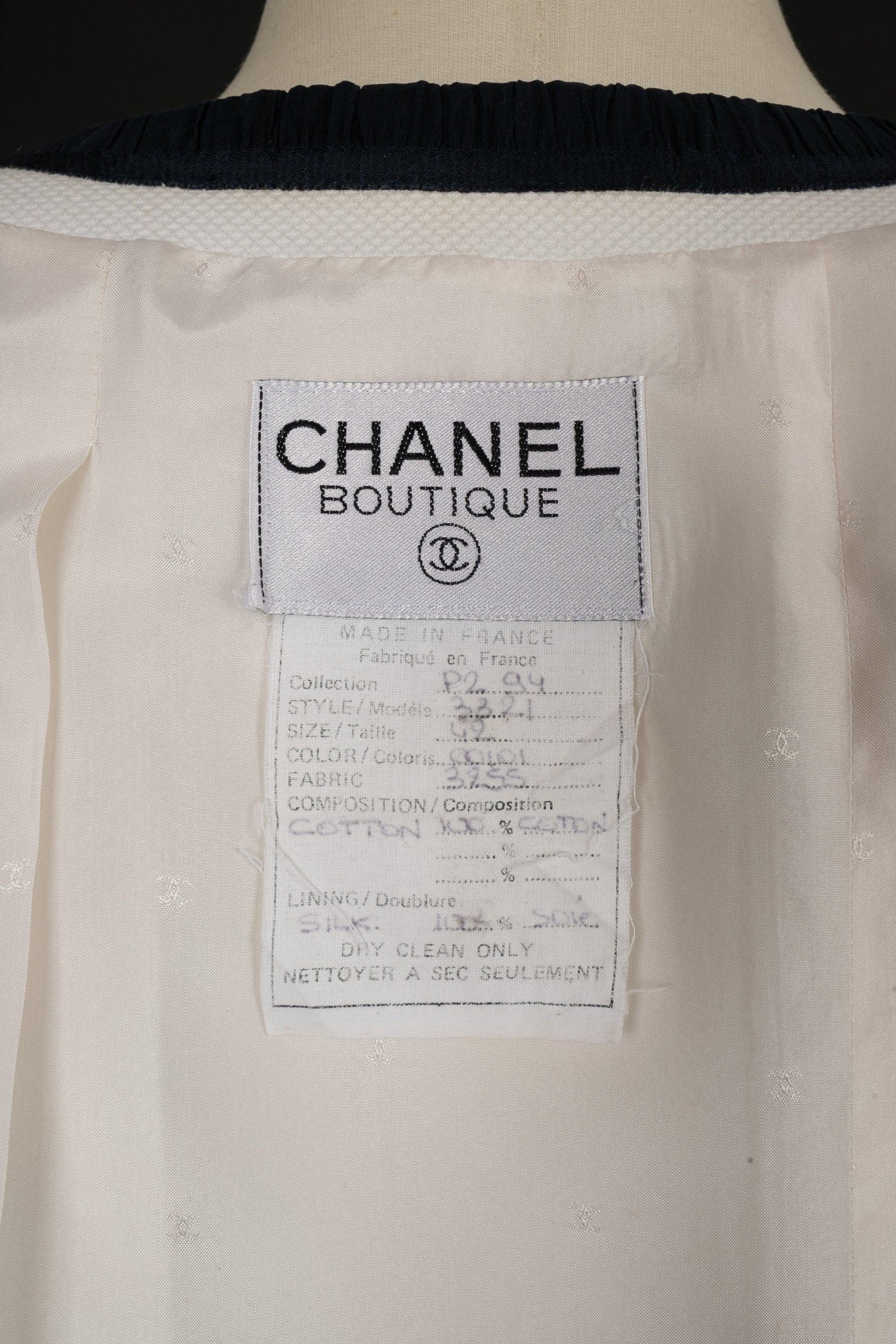 Chanel Navy Blue Silk Set, 1994 For Sale 6