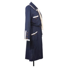Chanel Navy Blue Silk Vintage Sailor Dress