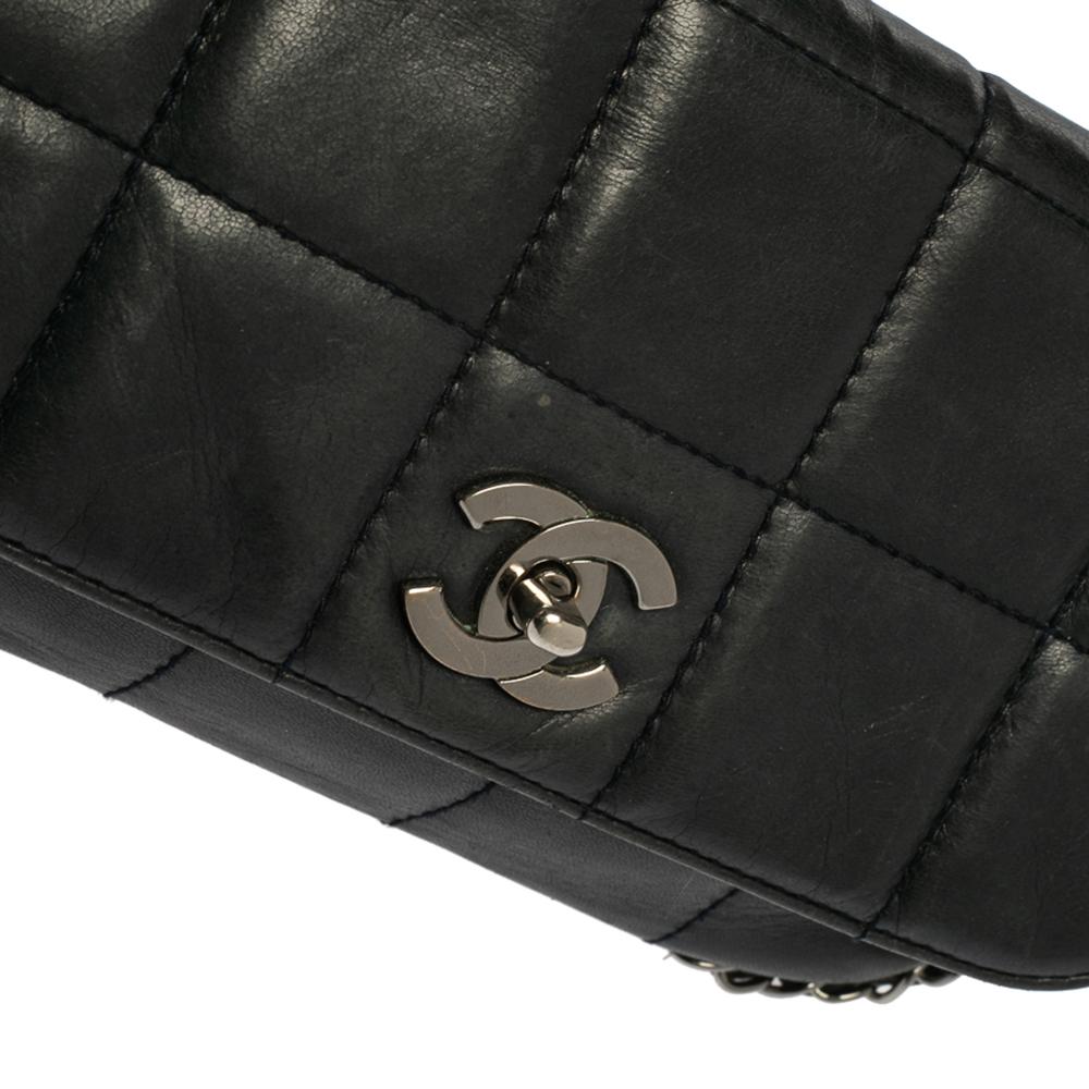 Chanel Navy Blue Square Quilted Leather Multi Chain Flap Bag 1