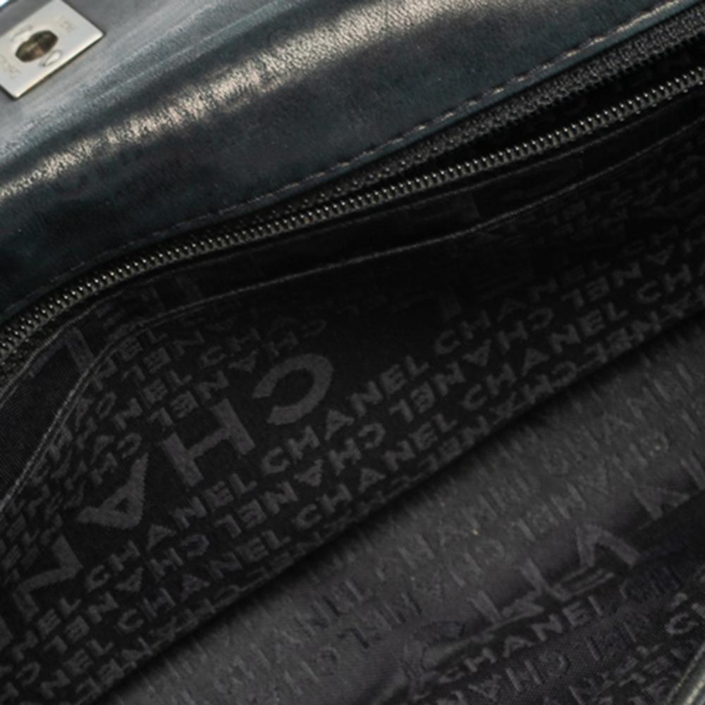 Chanel Navy Blue Square Quilted Leather Multi Chain Flap Bag 3