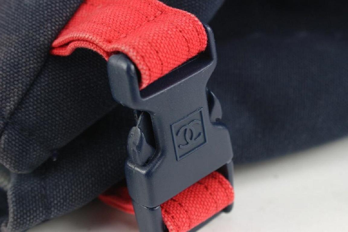 Chanel Chanel Marineblaue gestreifte Sports Line Duffle Tote Bag 929c98 im Angebot 5