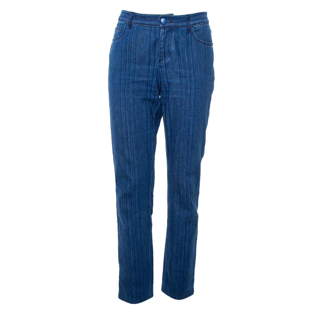 CHANEL 25S HIGH WAISTED DENIM PANTS 264194