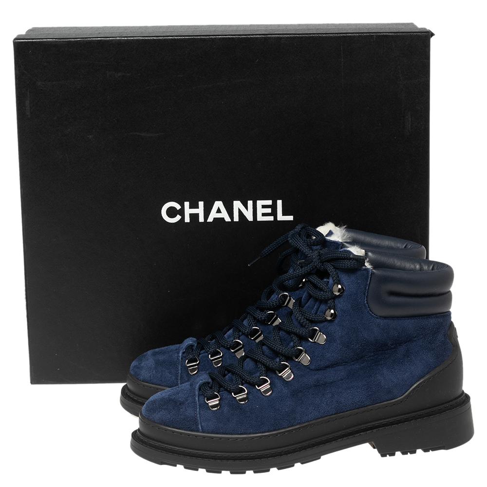 blue chanel boots