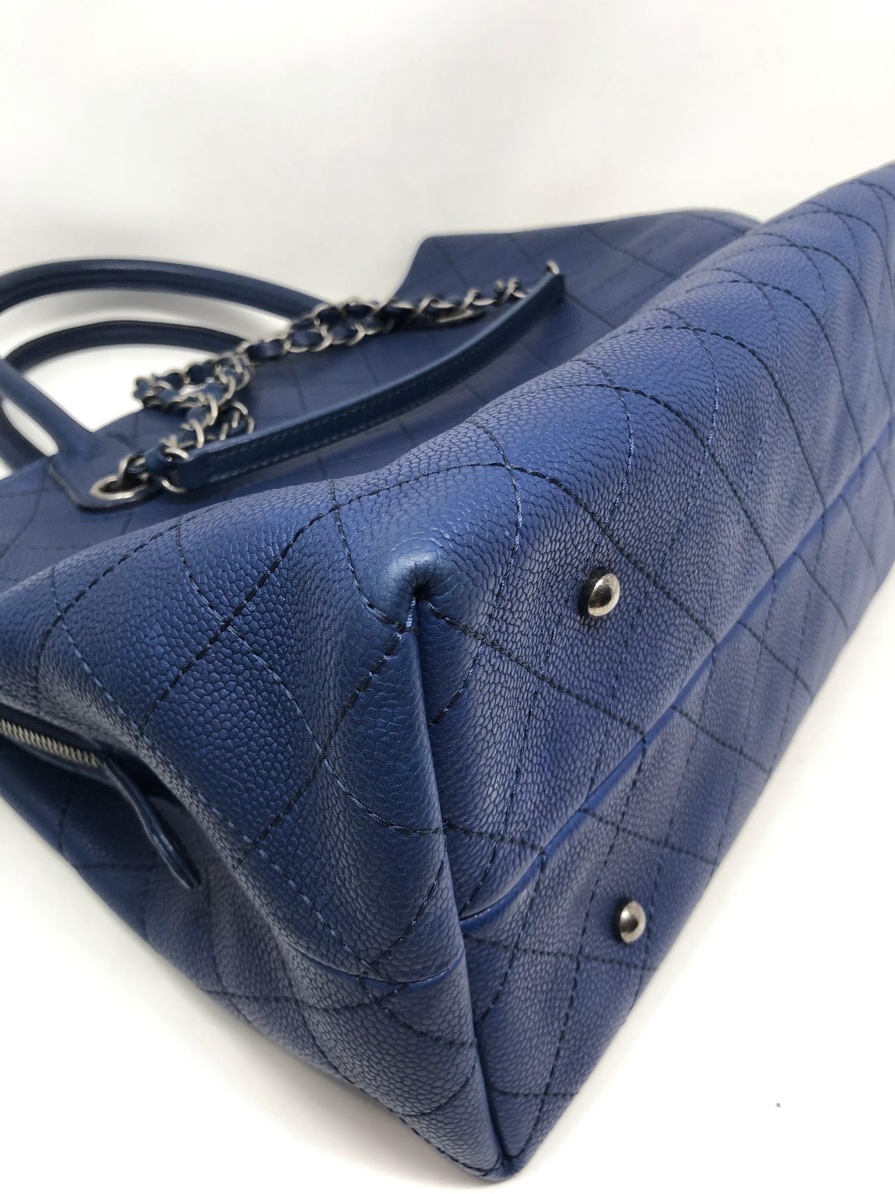 Chanel Navy Blue Tote Bag  4