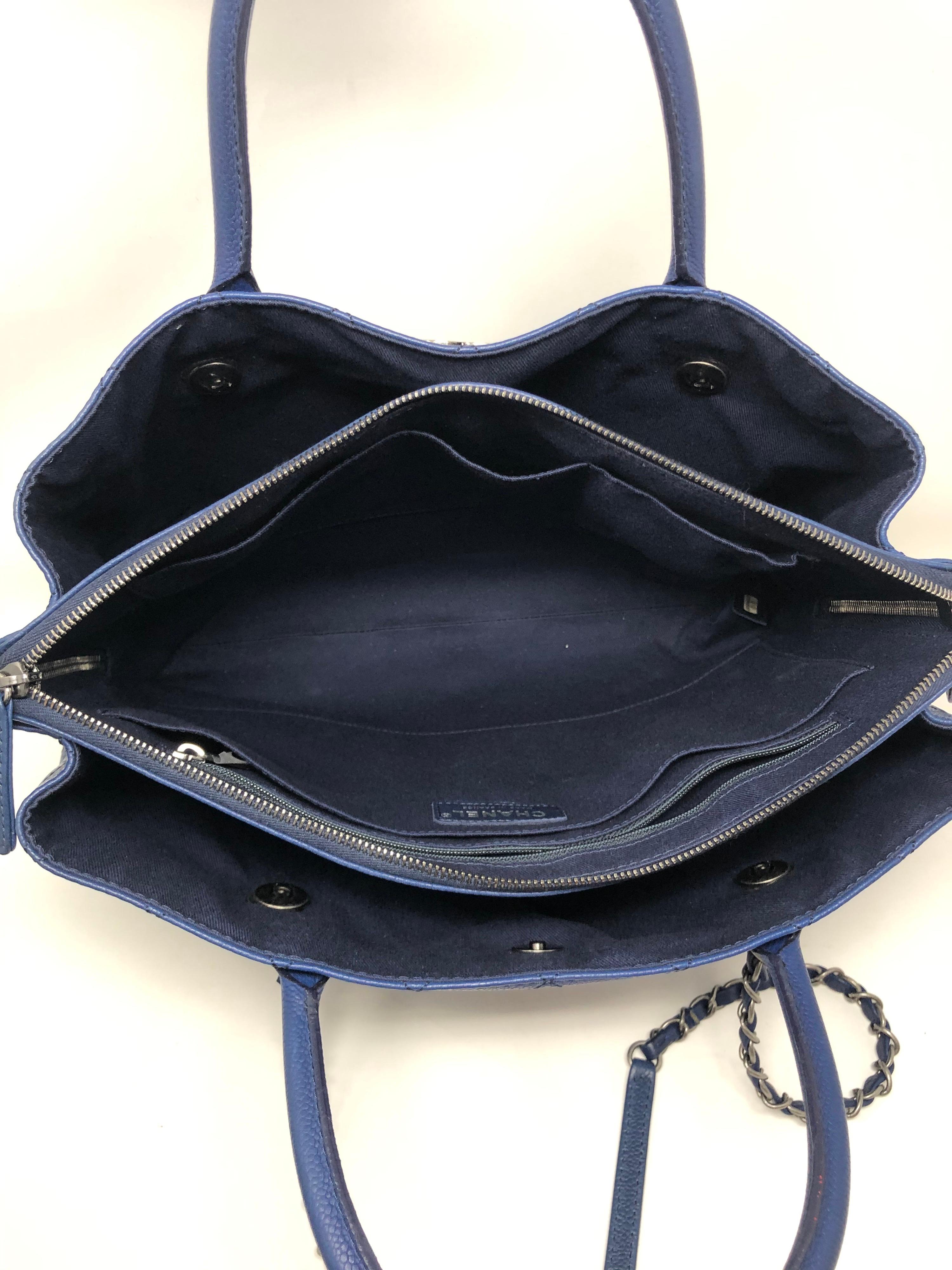 Chanel Navy Blue Tote Bag  1
