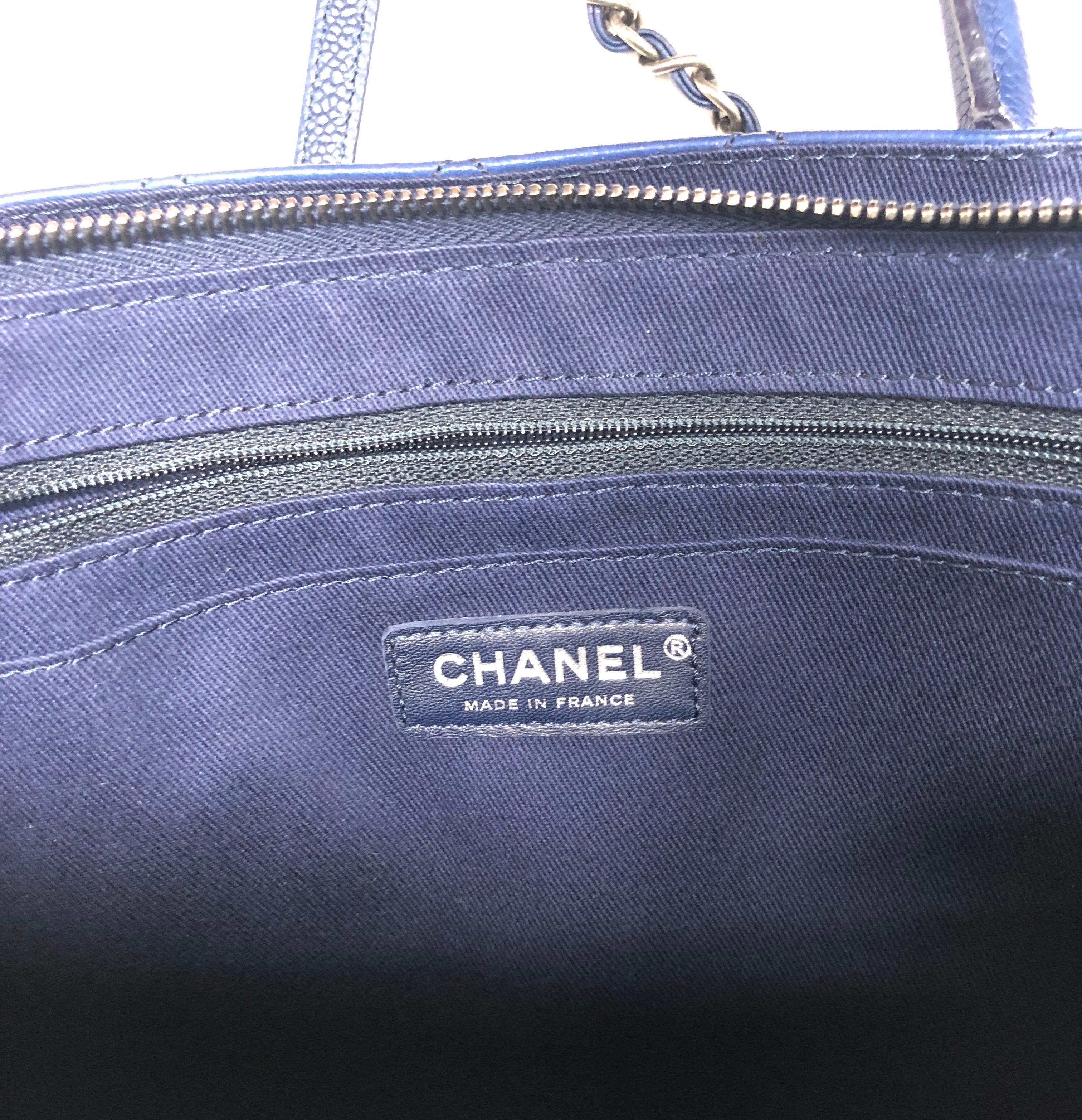 Chanel Navy Blue Tote Bag  2