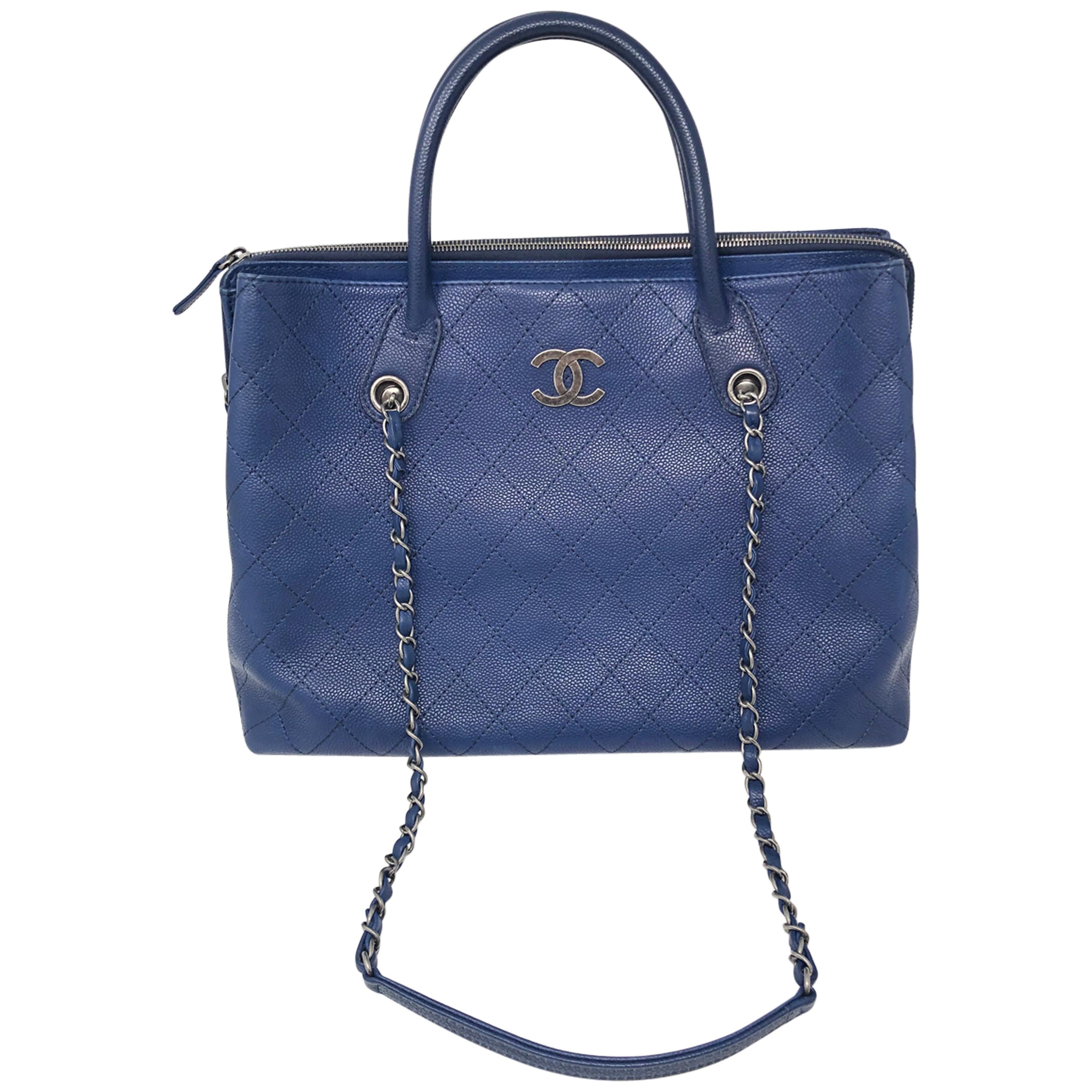 Chanel Navy Blue Tote Bag 