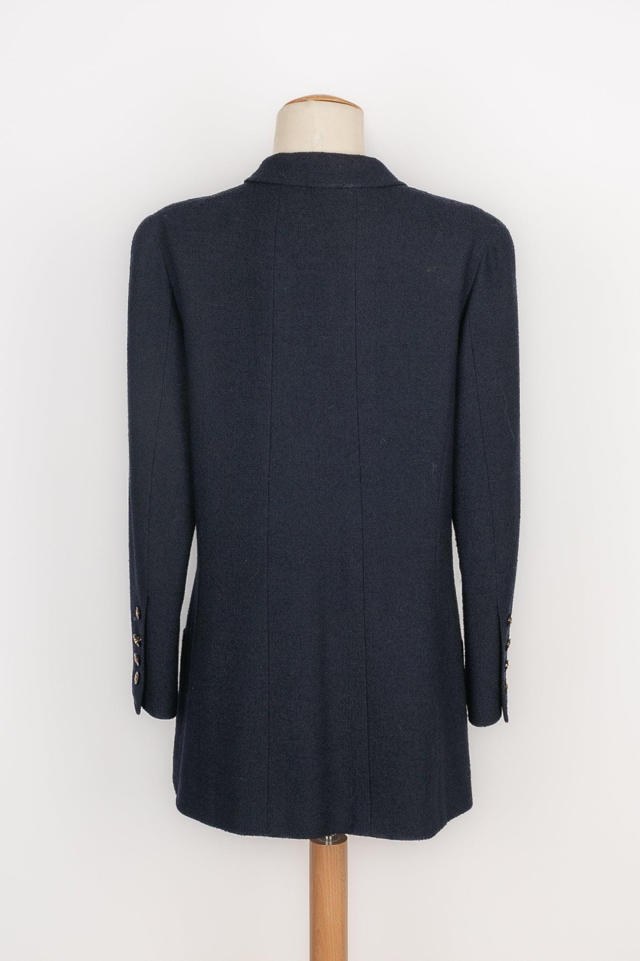 Black Chanel Navy-blue Tweed Jacket, 1996