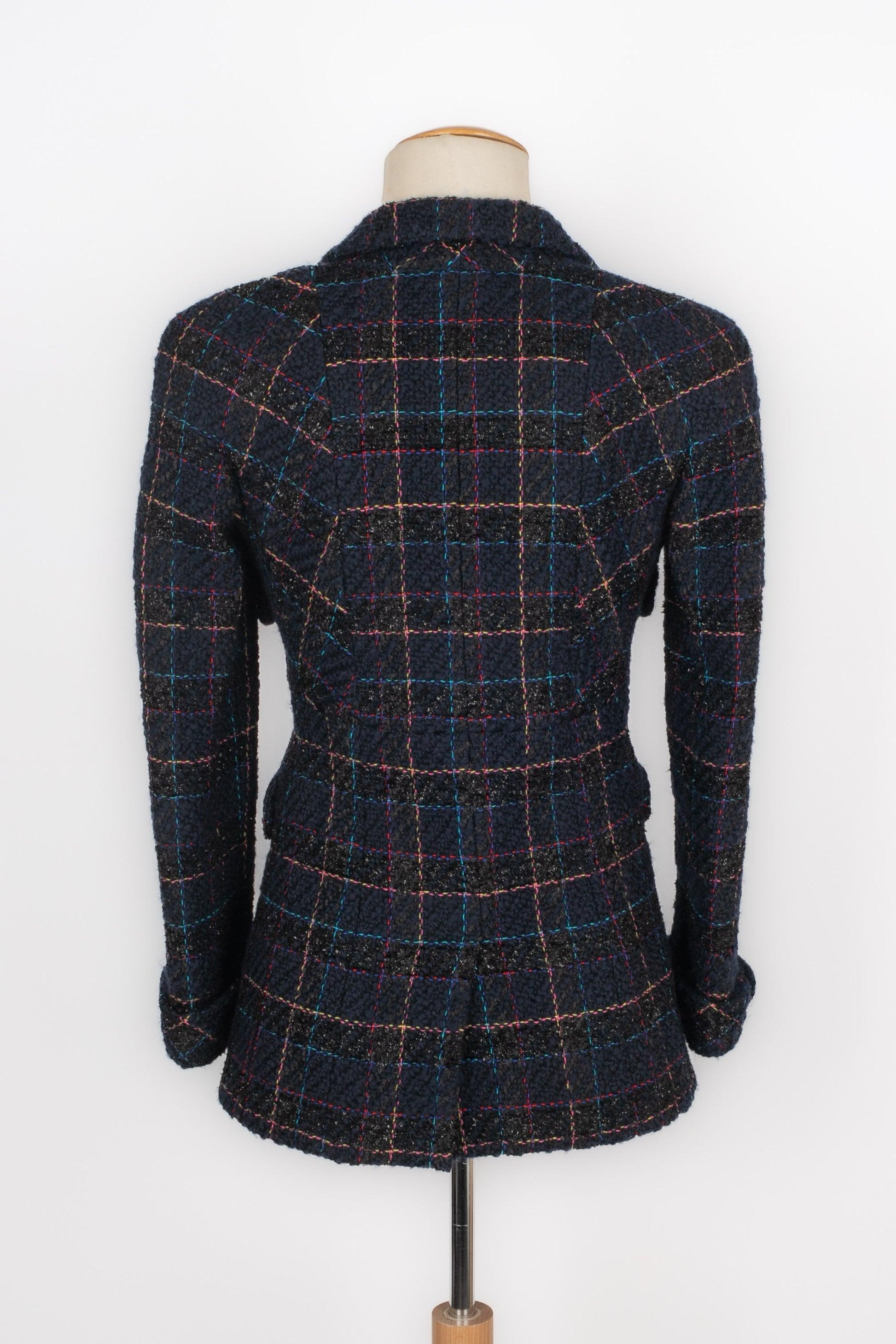 Chanel Marineblaue Tweedjacke, um 2007 (Schwarz) im Angebot