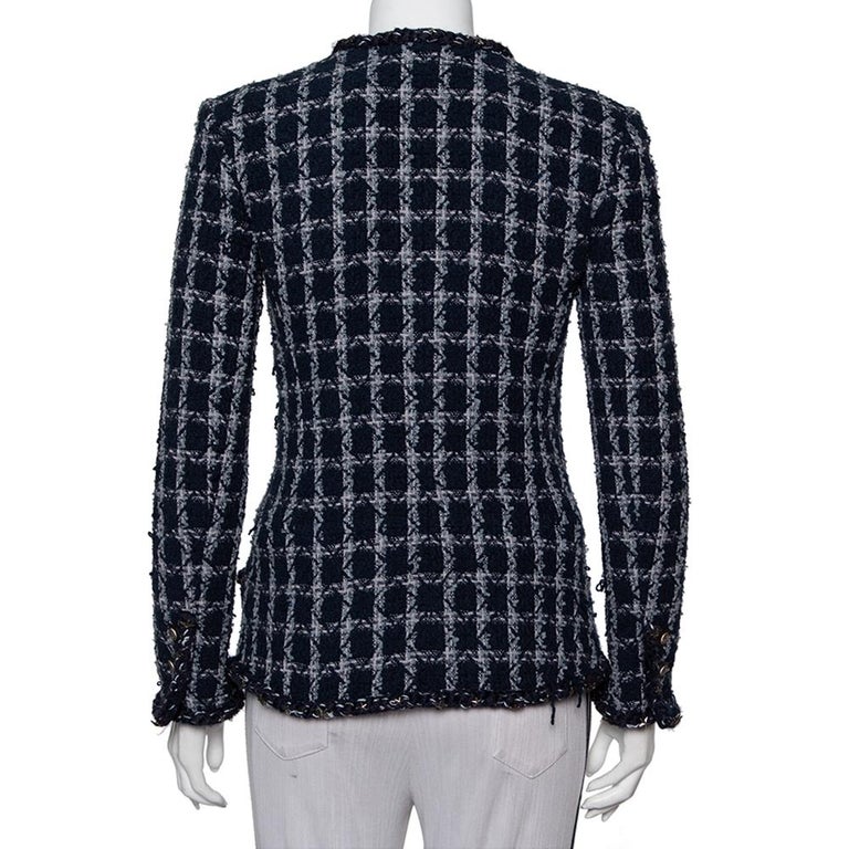 CHANEL 19P Fantasy Tweed Jacket 34 Grey/ Silver/ Navy *New - Timeless  Luxuries