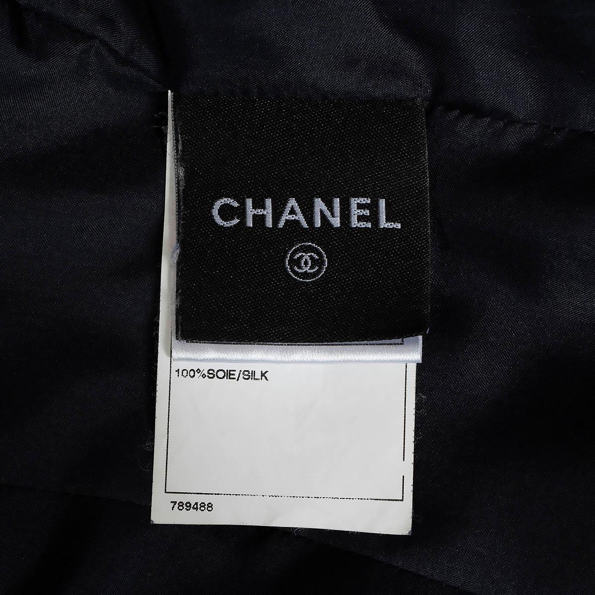 CHANEL navy blue wool 2009 09A TWEED PEACOAT Coat Jacket 40 M For Sale 5