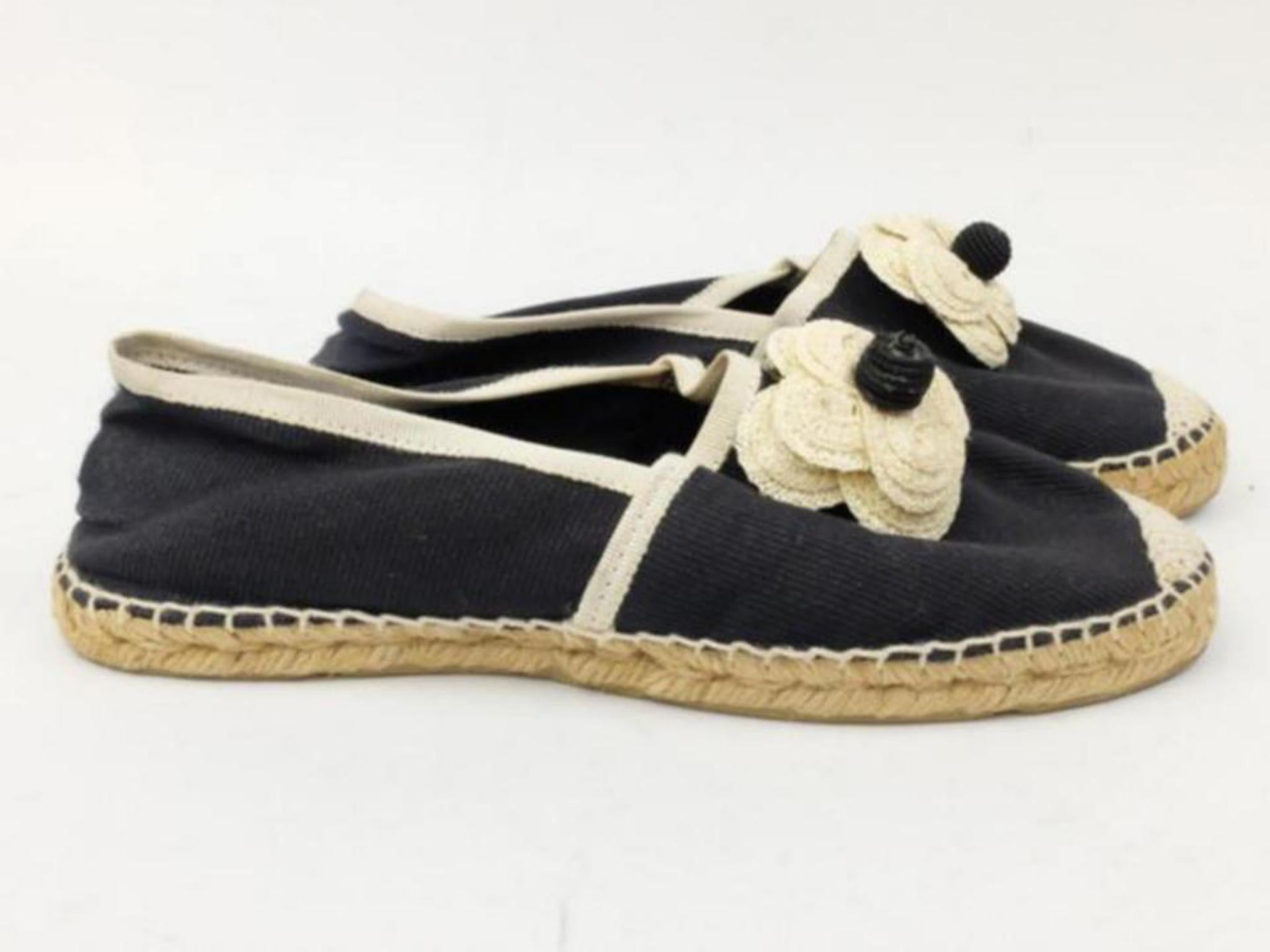 Chanel Navy Camellia Espadrille 226696 Flats For Sale 5