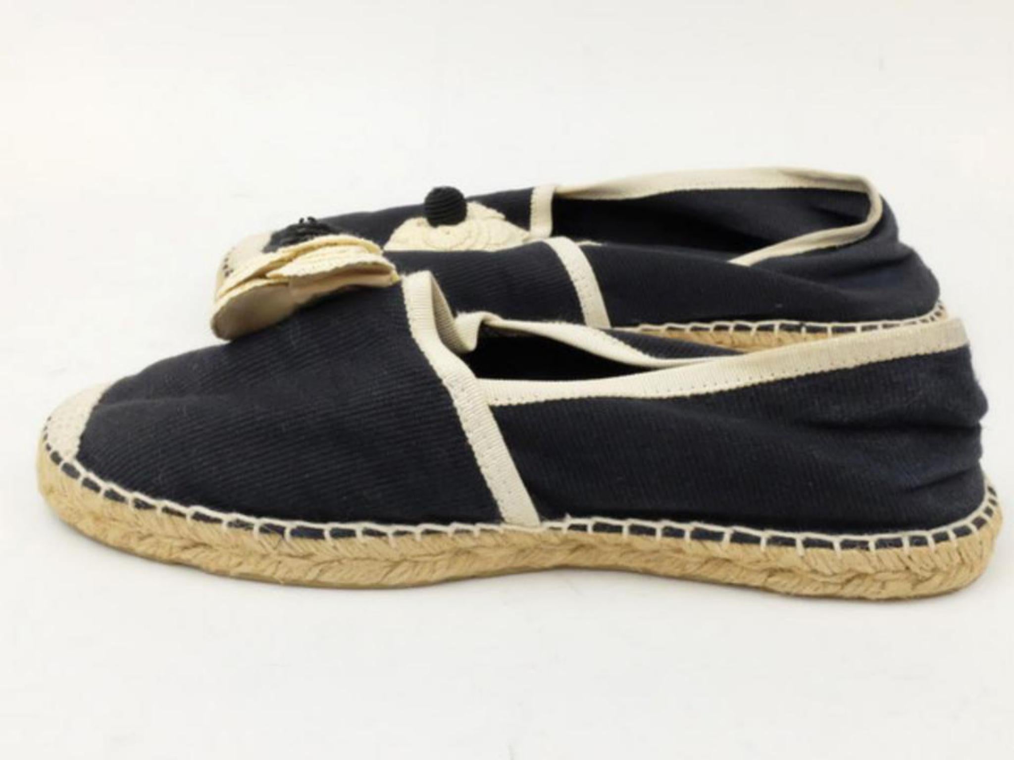 Chanel Navy Camellia Espadrille 226696 Flats For Sale 3