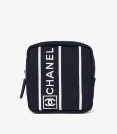 Chanel Navy Canvas Sports Line Tennis Pouch And Balls Set