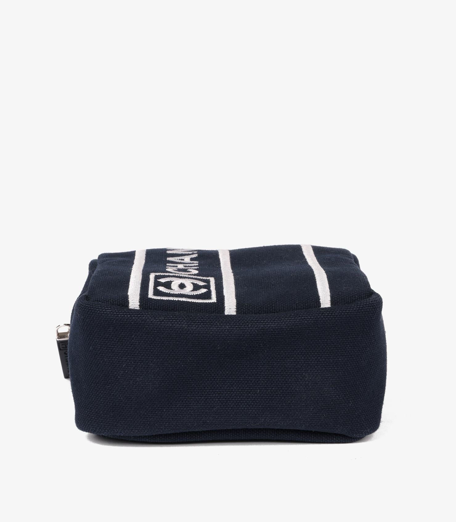 Chanel Navy Canvas Sports Line Tennis Pouch And Balls Set For Sale 1