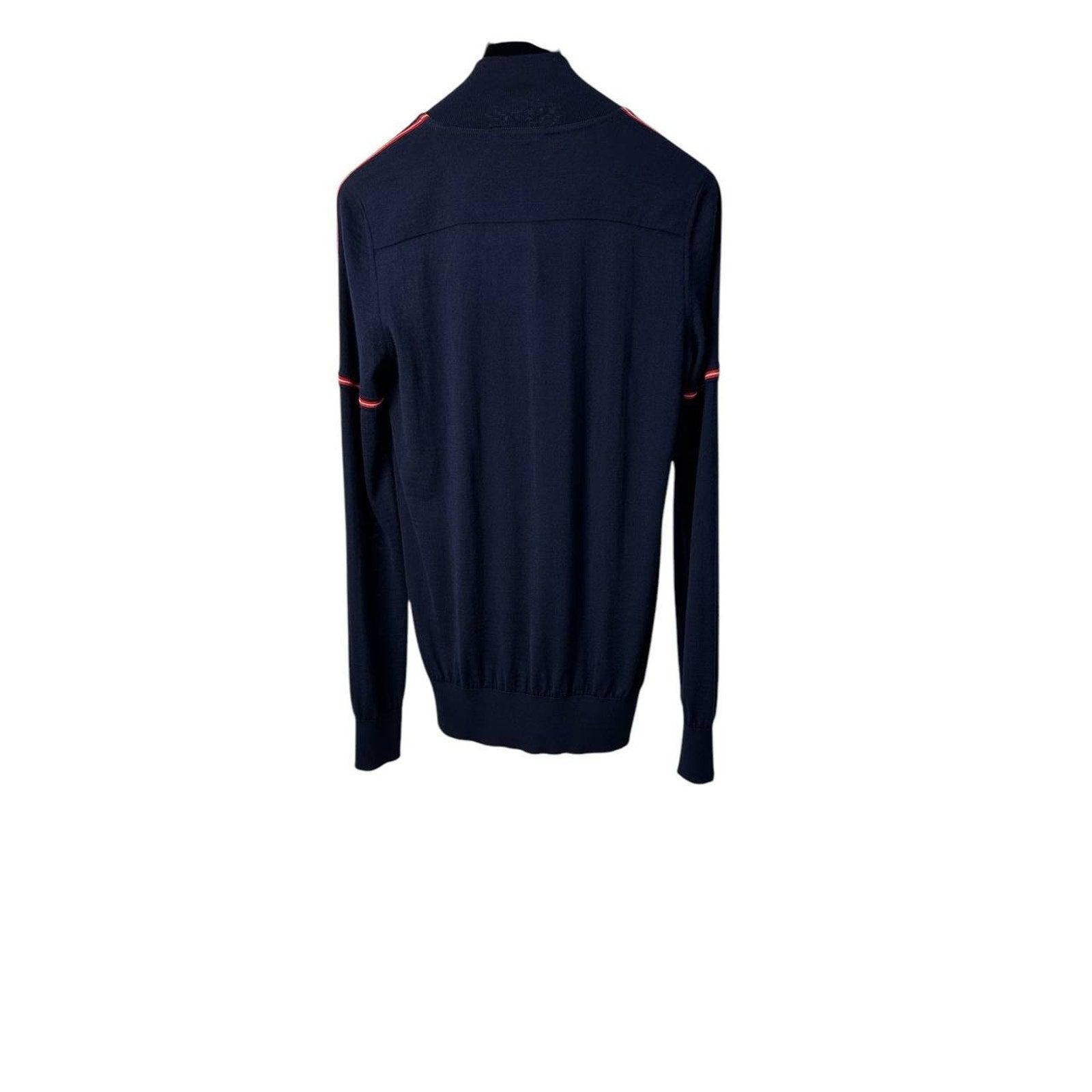 Chanel - Pull en cachemire bleu marine avec logo CC Sz.40 Excellent état - En vente à Krakow, PL