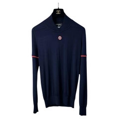 Chanel Marine Kaschmir CC Logo Pullover Sz.40