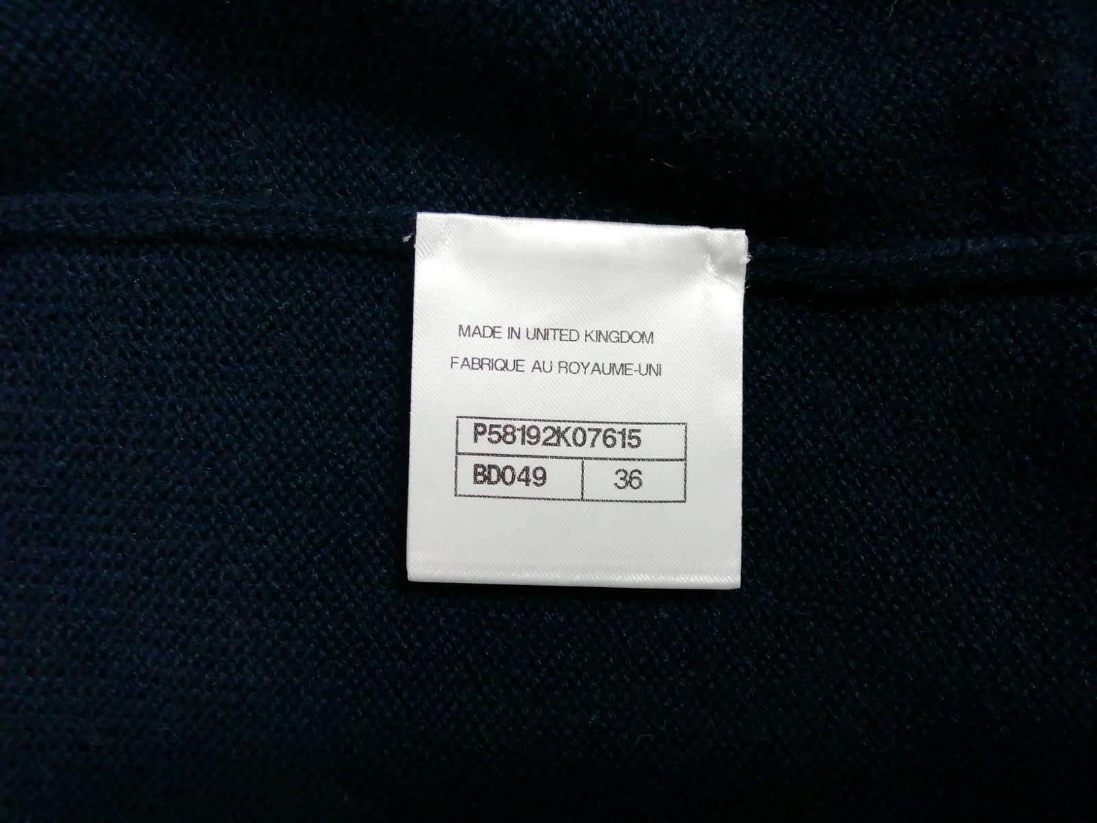 Chanel navy cashmere dress FR 36  18C For Sale 7