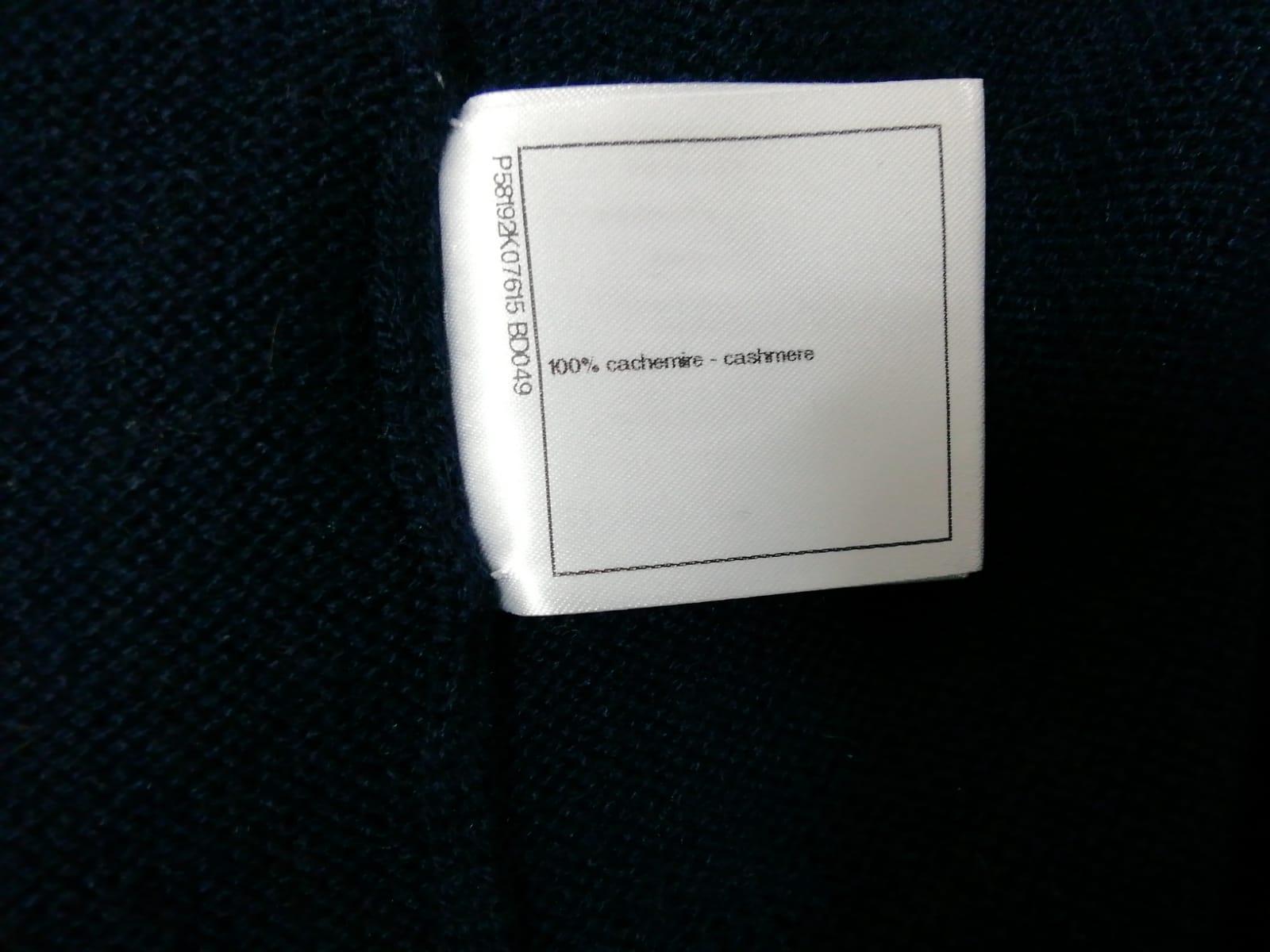 Chanel navy cashmere dress FR 36  18C For Sale 8
