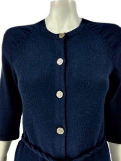 Chanel navy cashmere dress FR 36  18C