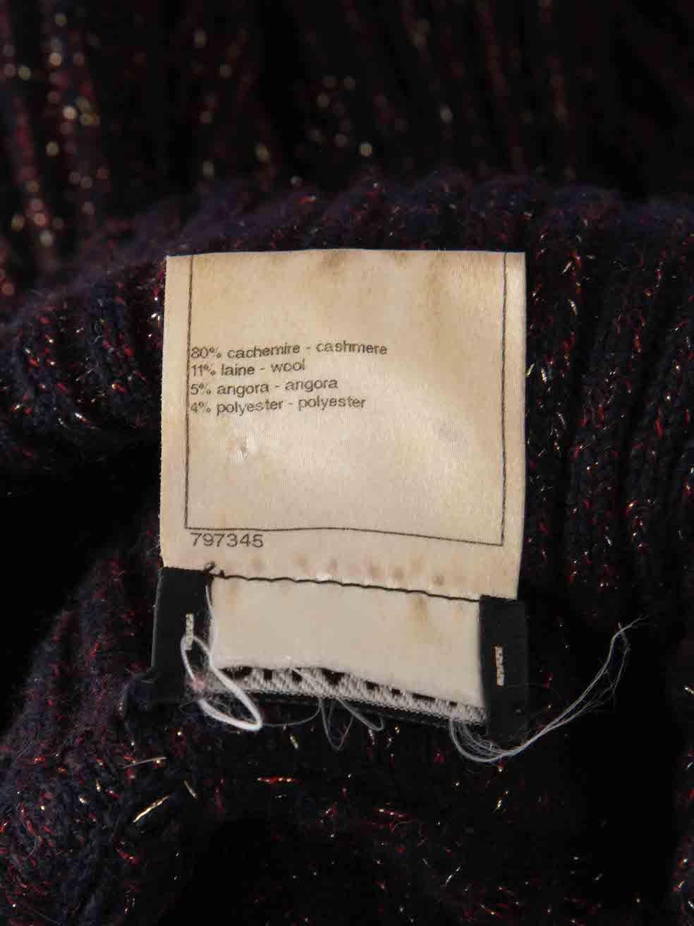 Women's Chanel Navy Cashmere Knit Sweater Dress Size XXL For Sale