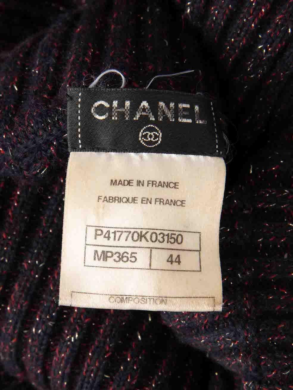 Chanel Navy Cashmere Knit Sweater Dress Size XXL For Sale 1