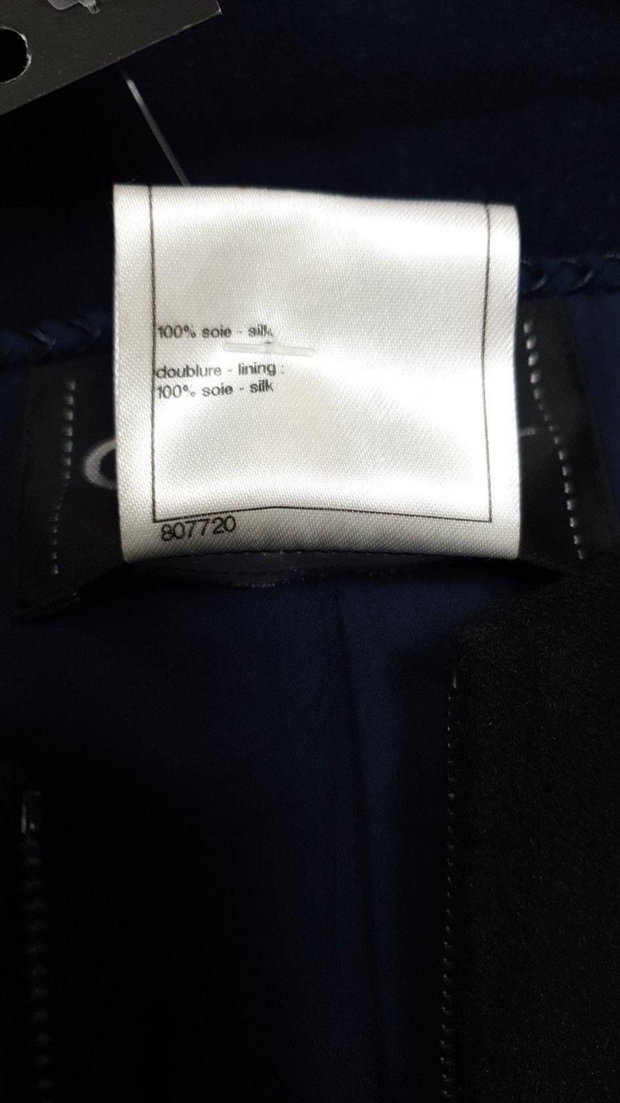 Chanel Navy Cashmere Silk Coat For Sale 4