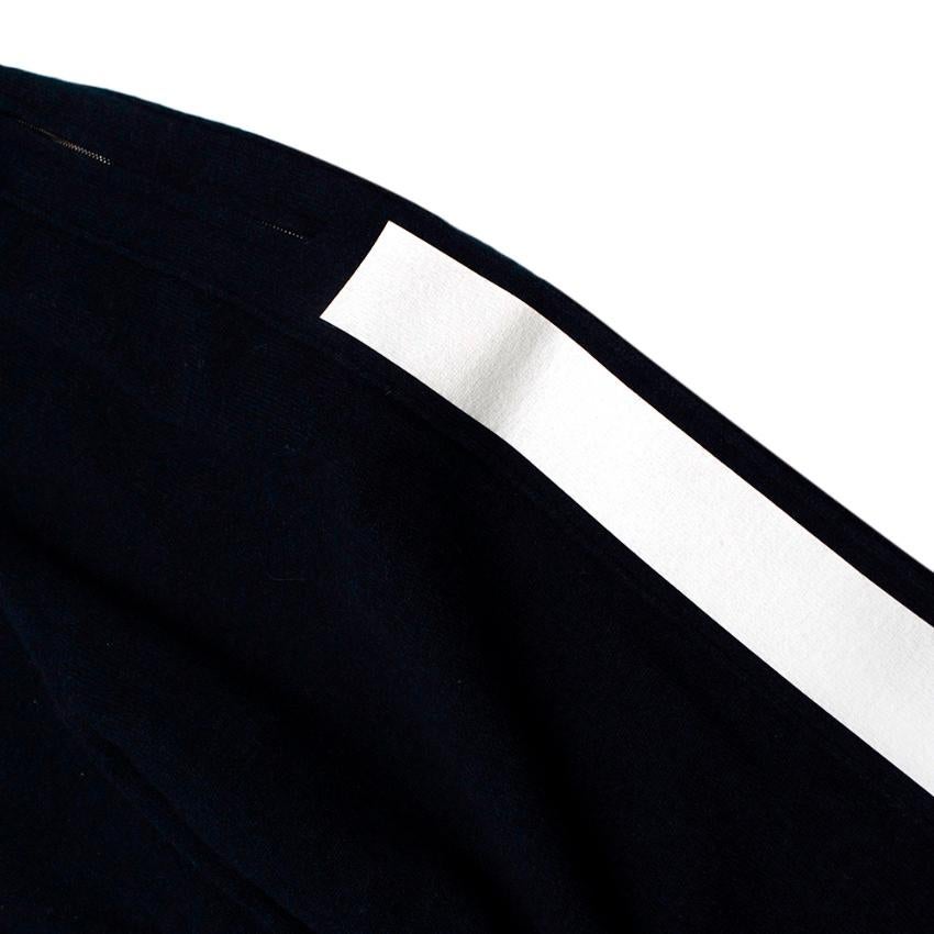 Black Chanel Navy Cashmere White Side Stripe Knit Joggers - Size US 6