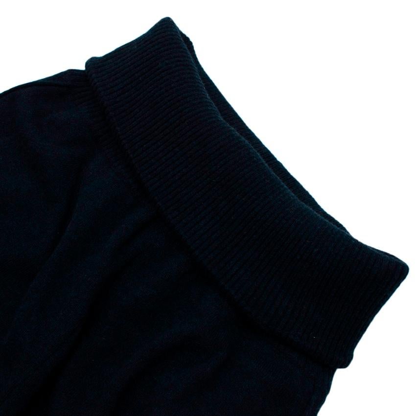 Women's Chanel Navy Cashmere White Side Stripe Knit Joggers - Size US 6