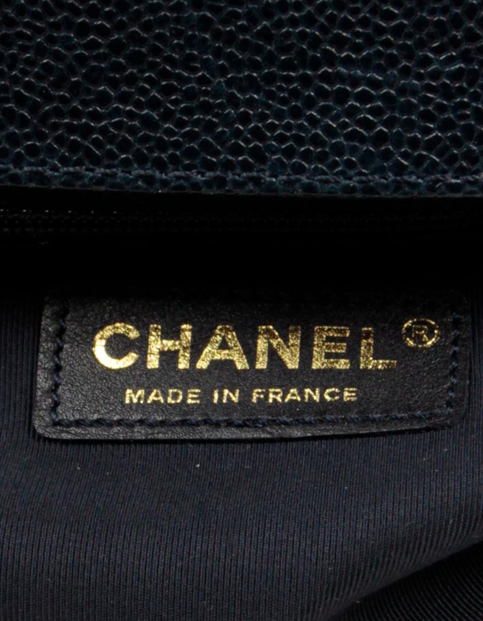 Chanel Navy Caviar Leather New Medium Boy Flap Bag 6