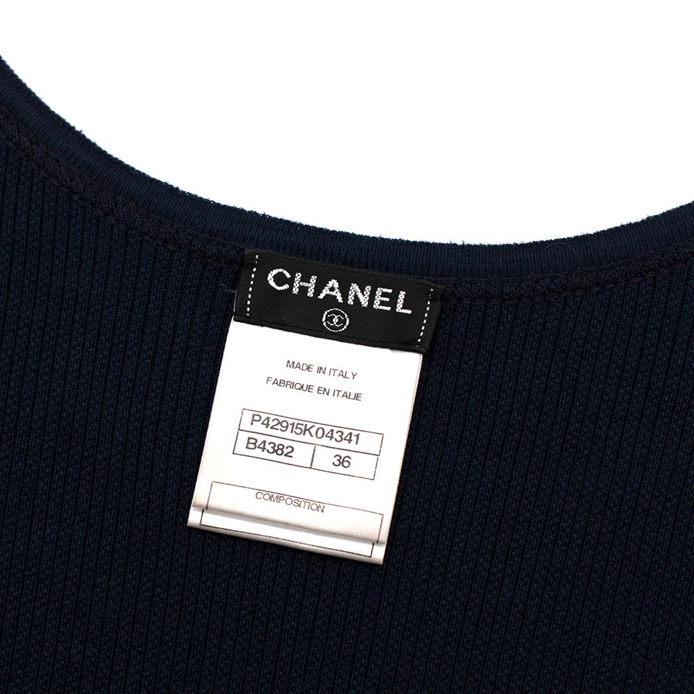 Chanel Navy CC Embellished Vest - Size US 4 For Sale 1