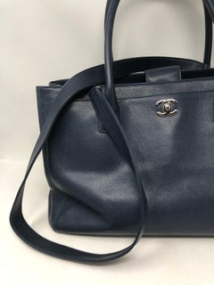 Chanel Navy Cerf Executive Shopper Tote