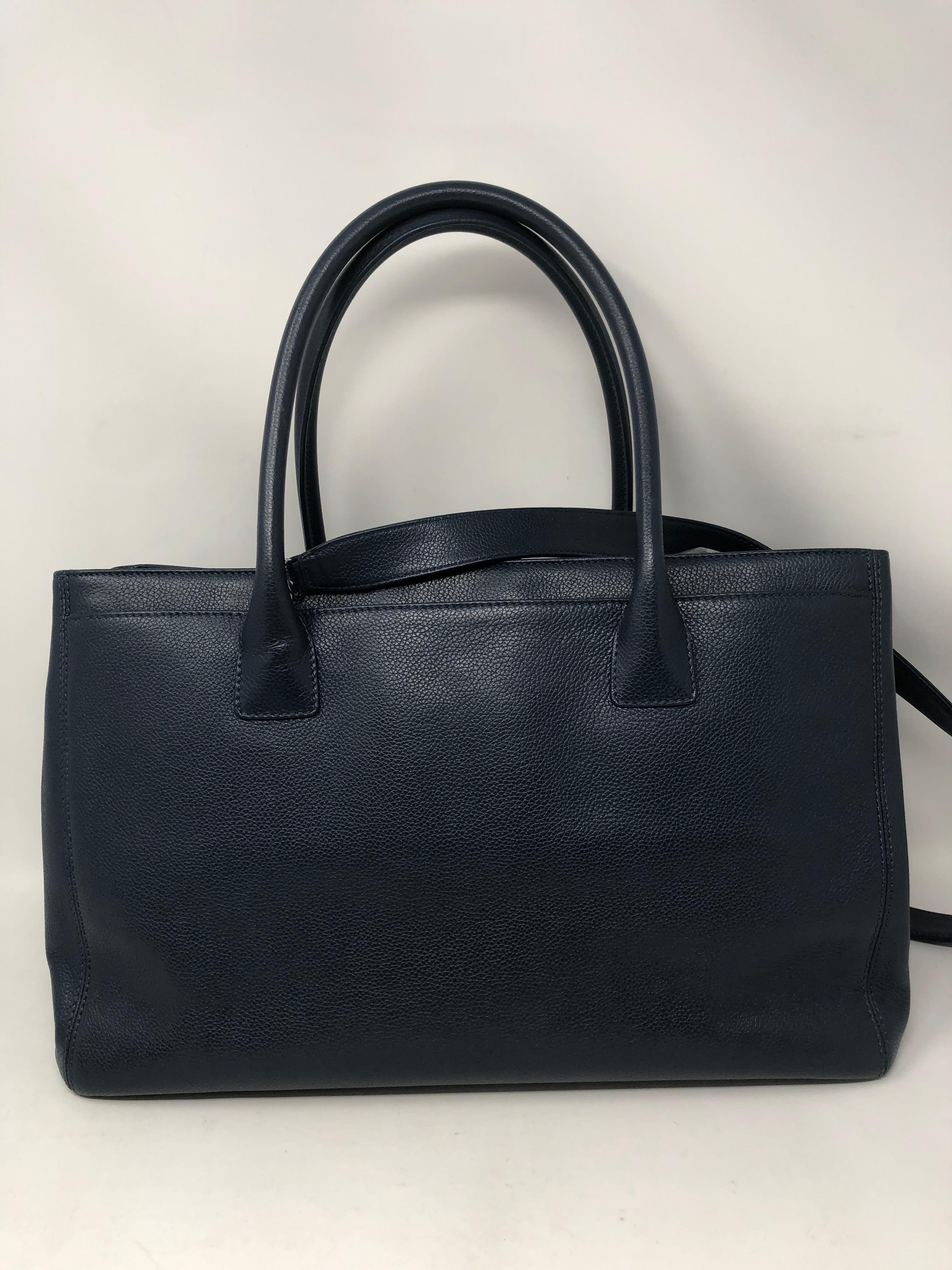 Chanel Navy Cerf Executive Shopper Tote  1