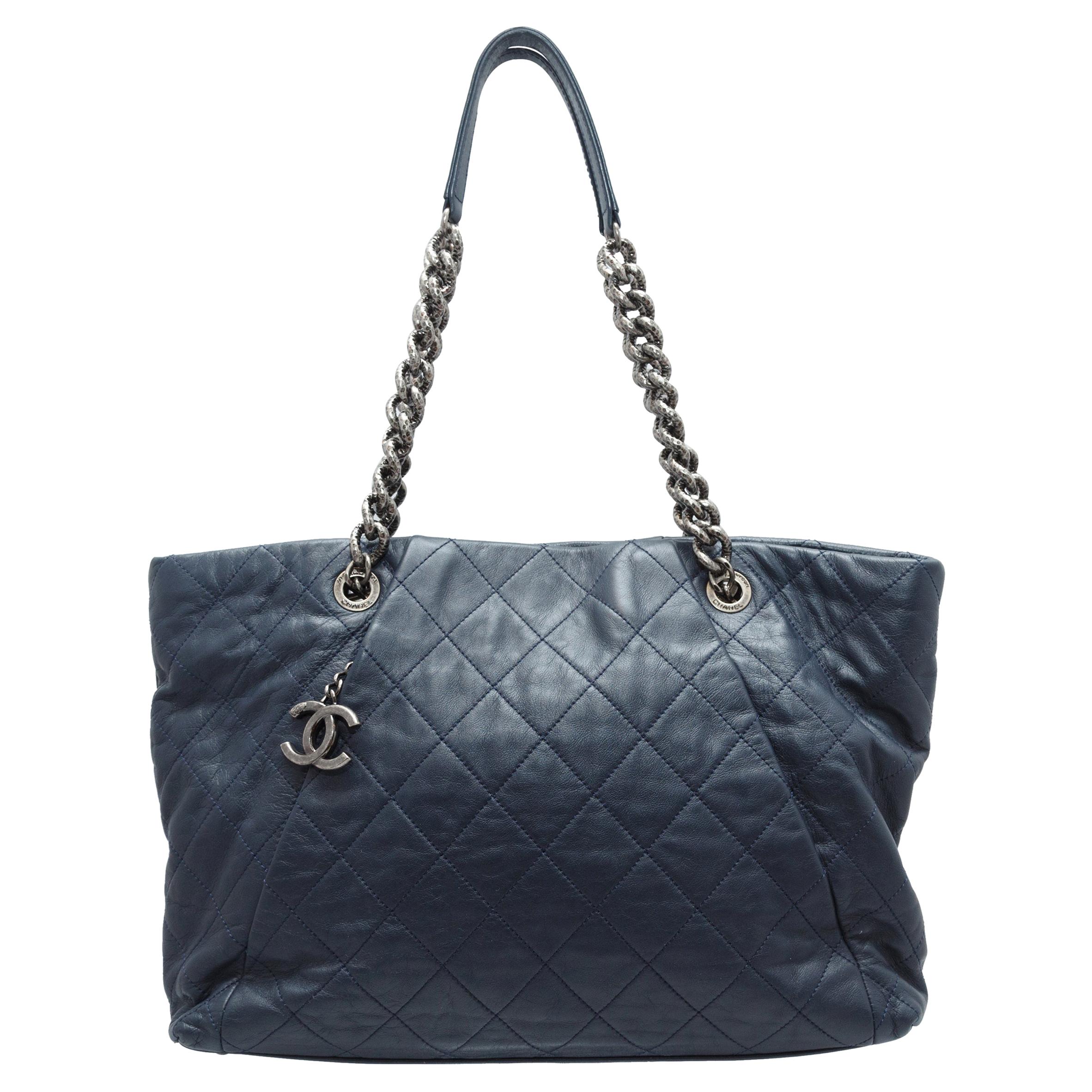 Chanel Navy Chic Quilted Tote Bag