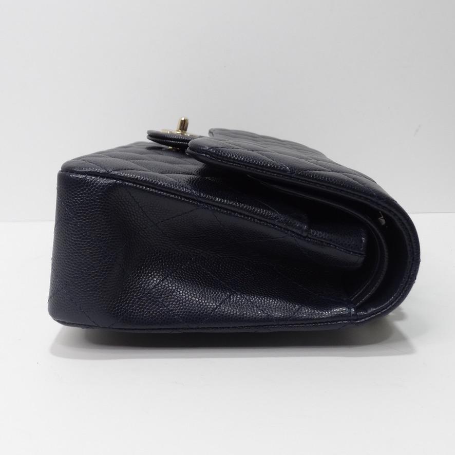 Brand new never been worn Chanel classic double flap in navy! This beauty has soo much life ahead of her! In Chanel's most iconic style, this handbag is the epitome of luxury, elegance and functionality. Featuring four inside pockets one of which