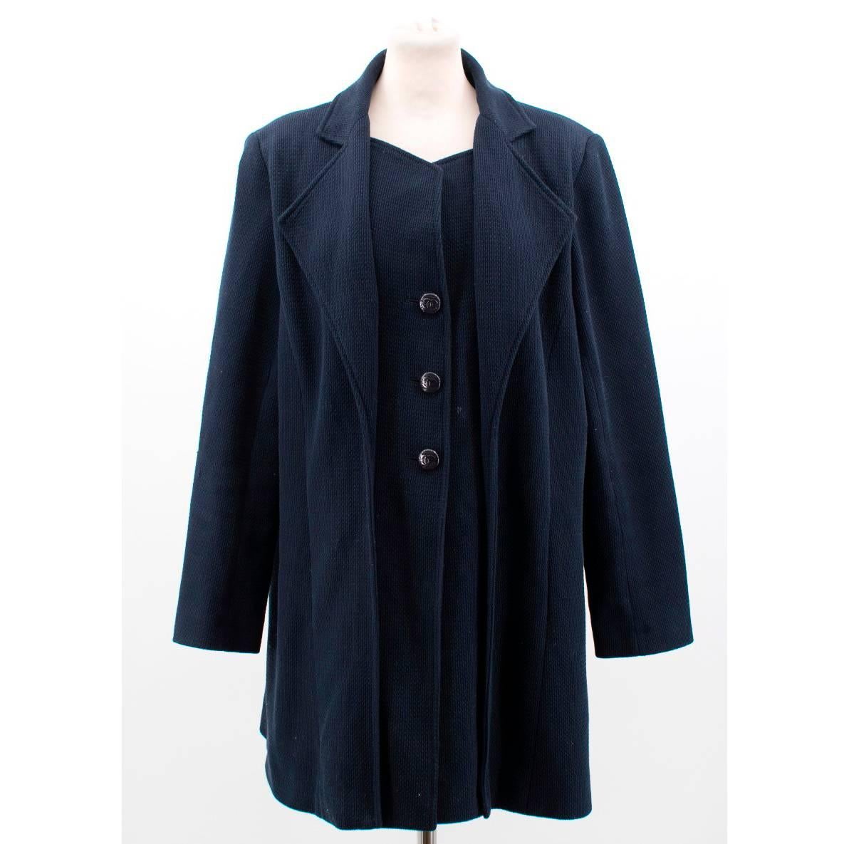 Chanel Navy Coat - Size Large In Excellent Condition For Sale In London, GB